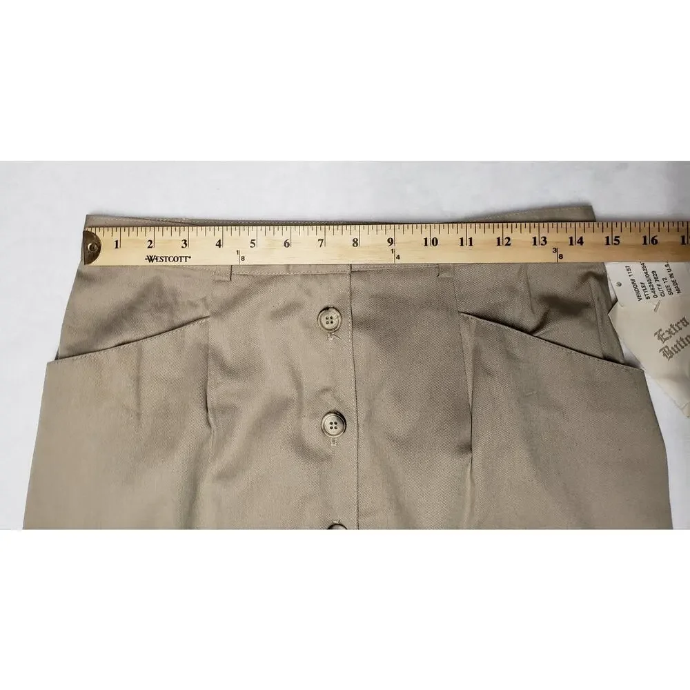 Vintage 90s Bedford Fair Maxi Skirt NWT 12 Khaki Cotton Utility Cottagecore